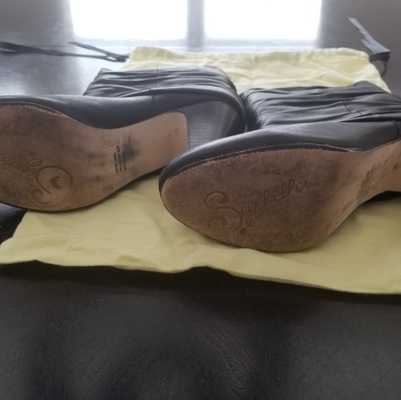 Womens Black Leather Seychelles Slouched Boots 7.5 - Picture 7 of 7